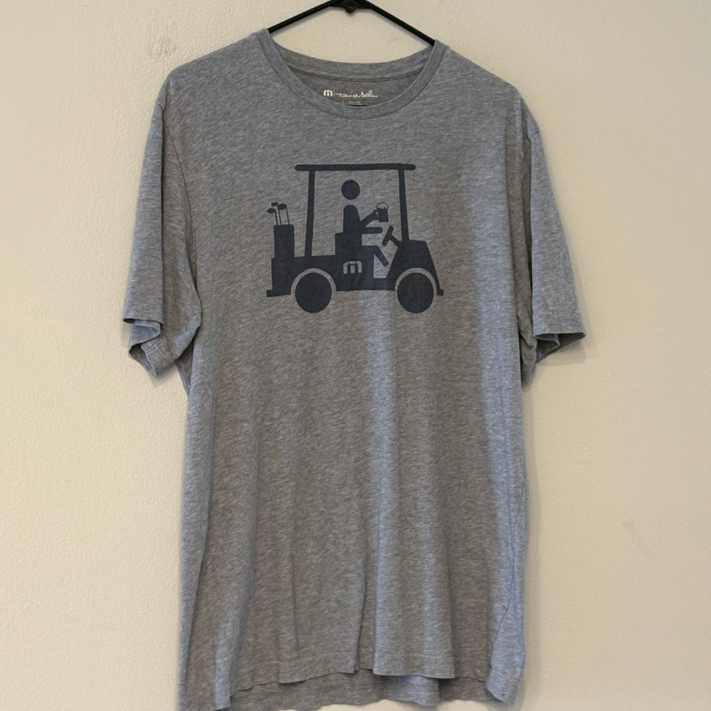 Travis Mathew Large Gray Men's Golf Cart Graphic T-Shirt Preloved